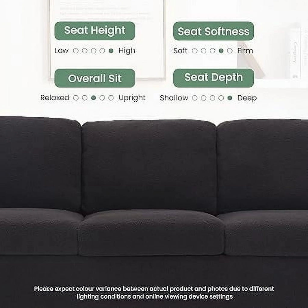 Techmilly Sofa,Comfort Modern Sofa,Extra Deep Seat,3 Seater,Living Room Apartment Lounge Sofa, Corduroy