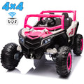 Joyracer 4WD 24 Volt Ride on Toys, 2 Seater Power Car wheels UTV with 800W Motors, Remote Control, Bluetooth Music, Spring Suspension, LED Light, Pink