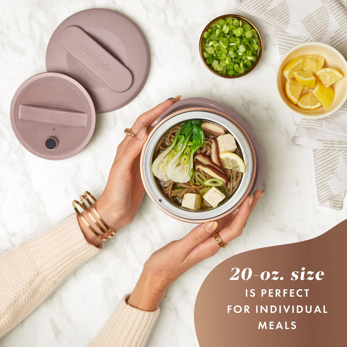 Crockpot 20-oz. Lunch Crock Food Warmer, Sphinx Pink (6.6 L x 6.6 W x 6.4 H)