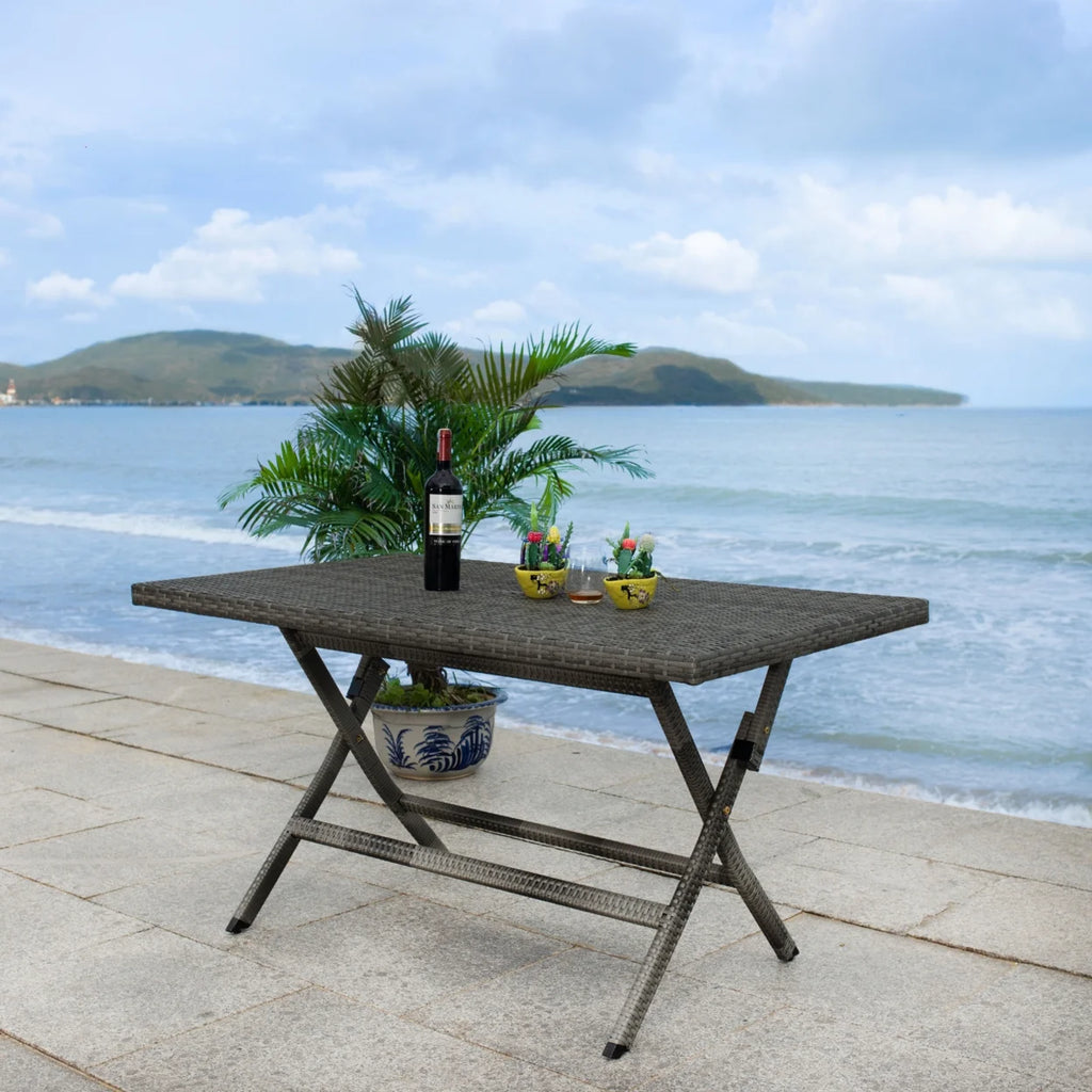 SAFAVIEH Outdoor Collection Akita Folding Table Black