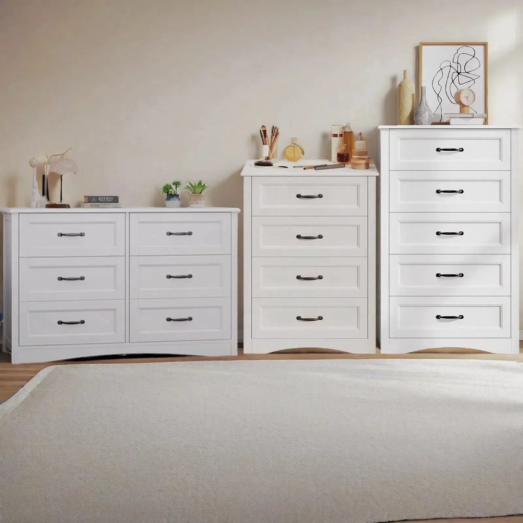 Dresser for Bedroom, Lofka 6-Drawer Wood Dresser with Anti-Tip Safety for Closet| Living Room