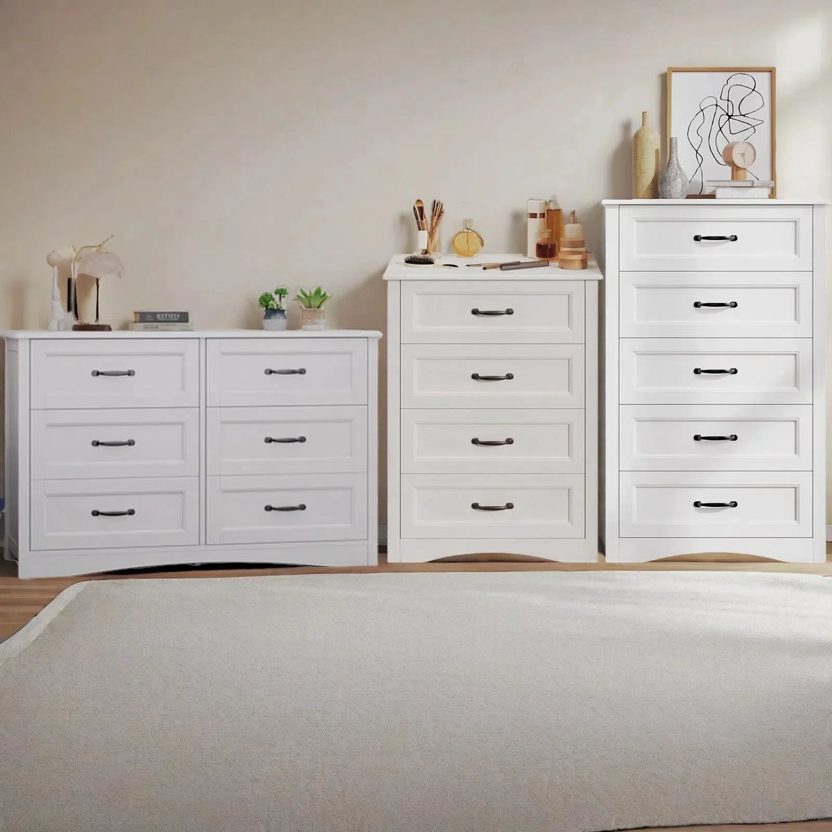 Dresser for Bedroom, Lofka 6-Drawer Wood Dresser with Anti-Tip Safety for Closet| Living Room