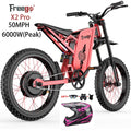 6000W(Peak) Motor 60V/35Ah Battery, Freego X2Pro Electric Motorcycle for Adults, Electric Bike  50MPH/7 Speed Off Road Electric Bicycle,19x2 Full Suspension/Four-Piston Hydraulic Brake UL2849MTB