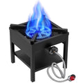 Frizi 1-Burner Propane Gas Outdoor Stove 260,000 BTU,  0-30 PSI Adjustable Regulator & Steel-Braided Hose