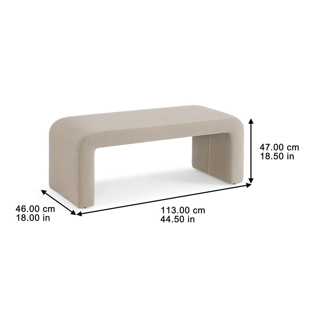 Better Homes & Gardens Juliet Velvet Waterfall Bench, Beige