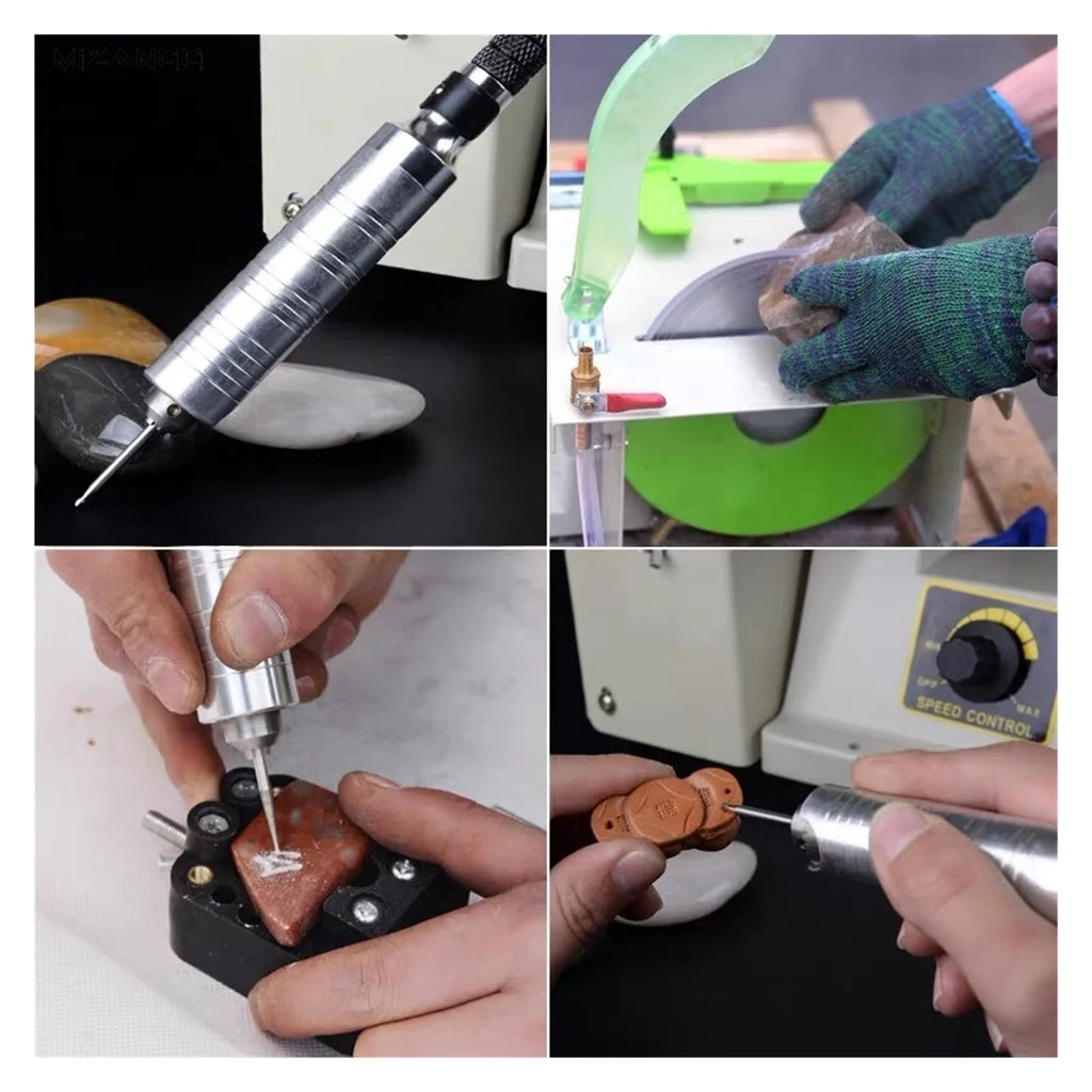 1380W Jewelry Stone Rock Woodworking Carving Polisher Buffer Lathe Grinding Cutting Machine Set Electric Grinder Tools Kit