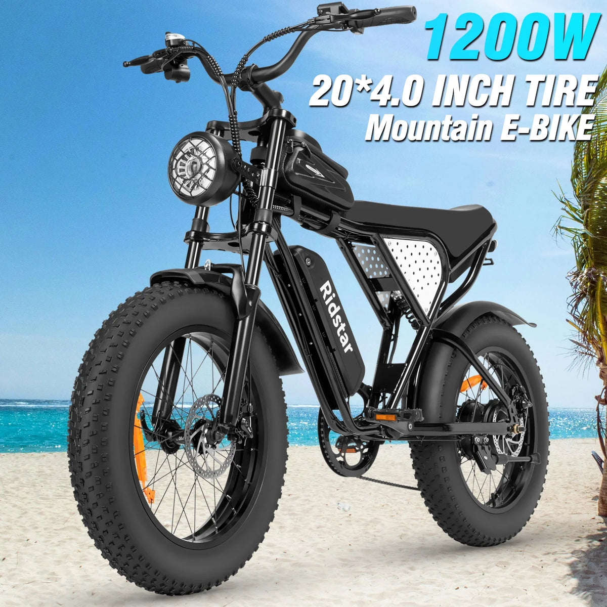1500W MTB Electric Bicycle 48V 20Ah Removable Battery E-Bike Electric Bike for Adults 20" Fat Tire Electric Motorcycle, Shimano 7 speed Full Suspension Mountain Bike UL2849