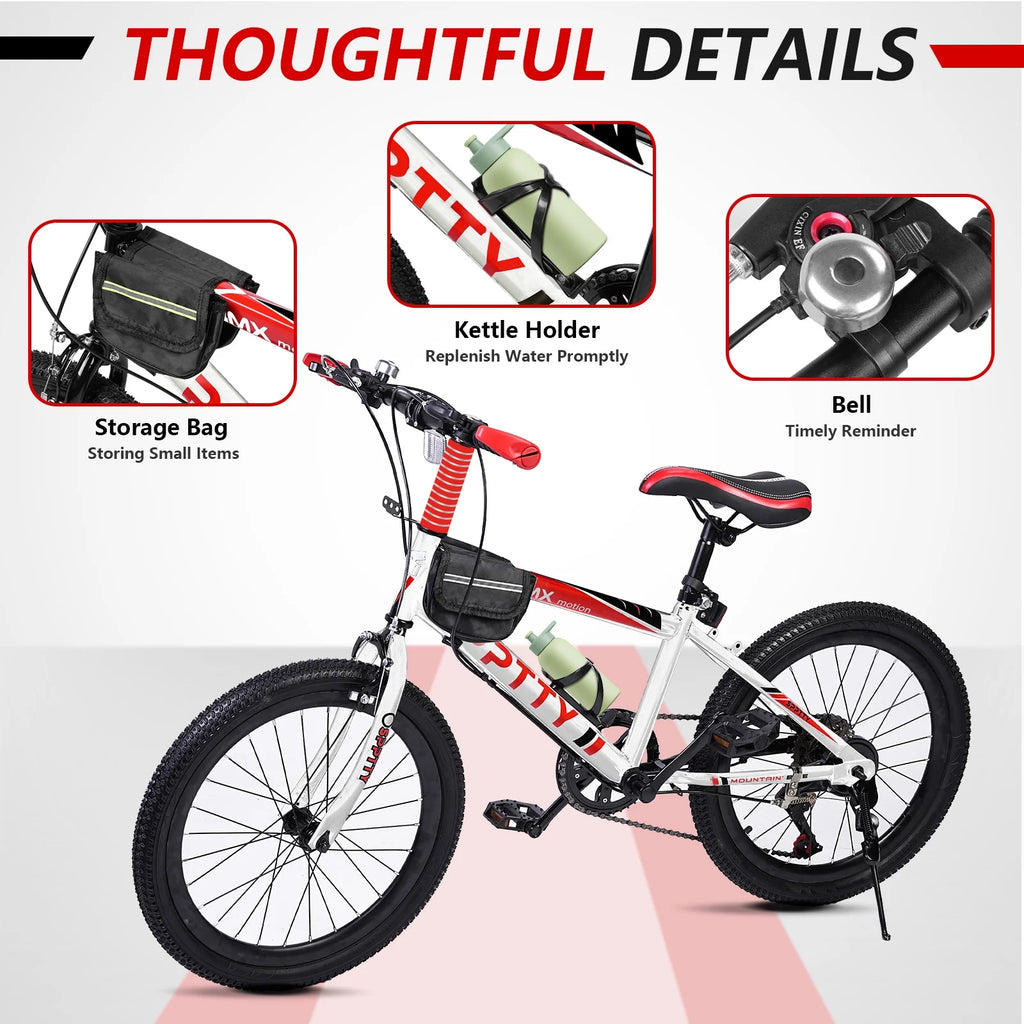 SPPTTY 20-24 inch Bike,6-Speed Mountain Bike for Men Women Boys Girls,Comfort Saddle,Blue