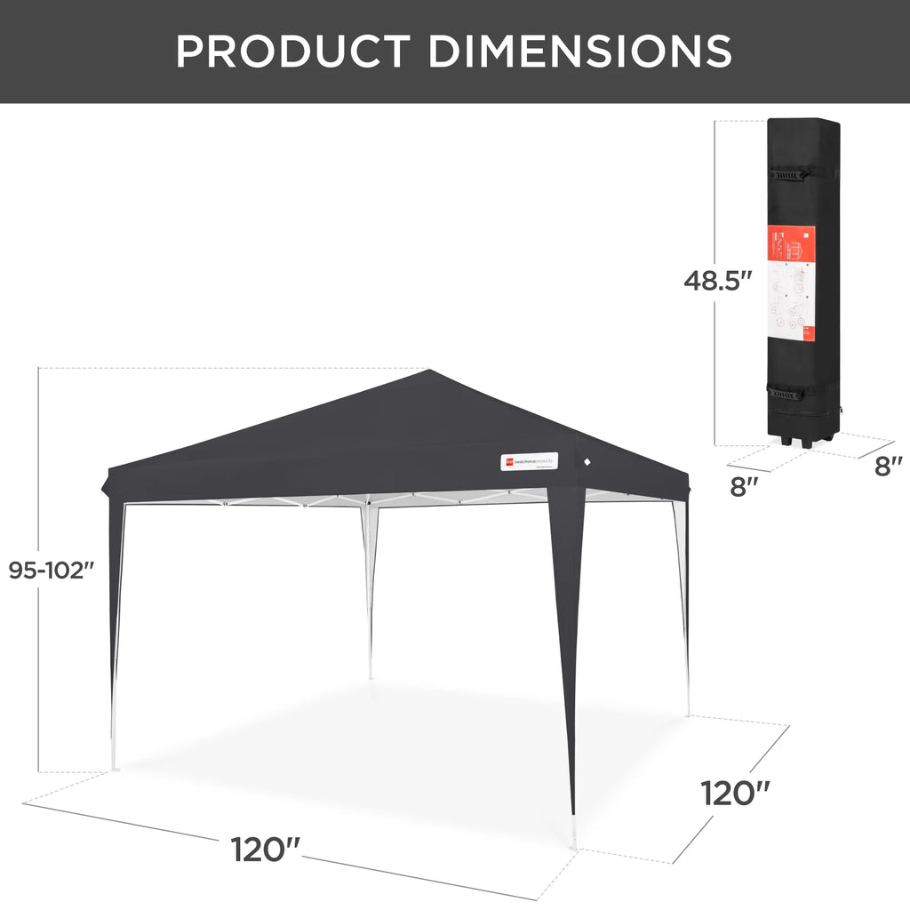 Best Choice Products 10x10ft Pop Up Canopy Outdoor Portable Adjustable Instant Gazebo Tent w/ Carrying Bag - White