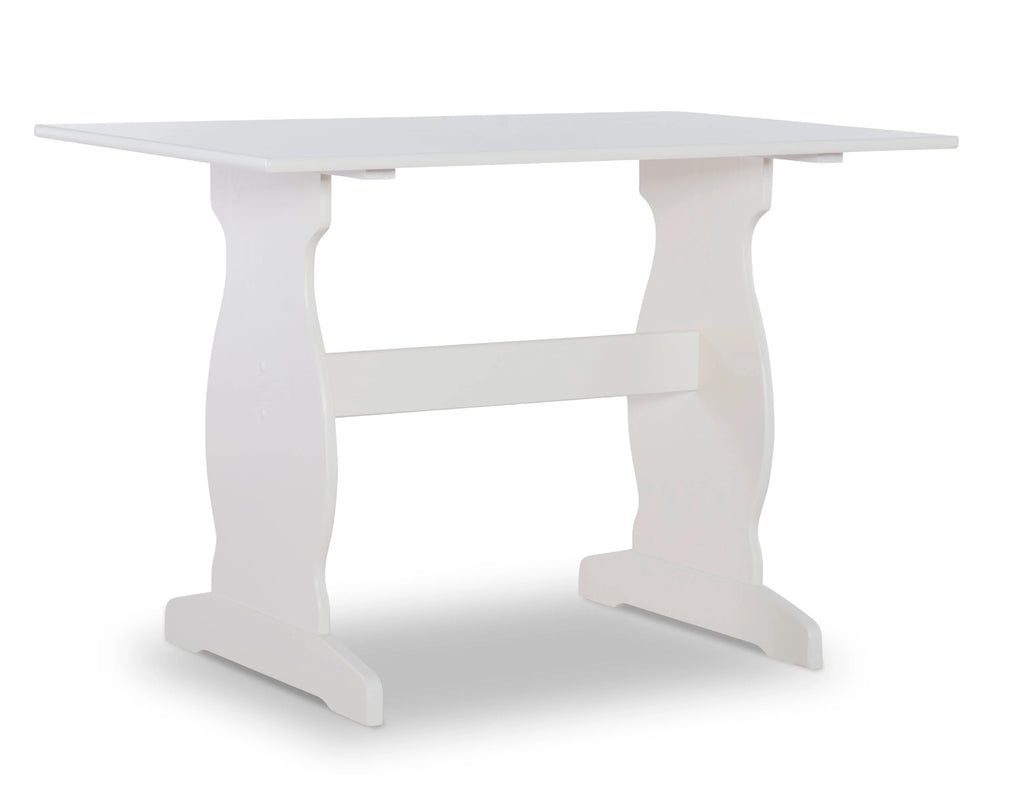 Linon Weston Corner Dining Breakfast Nook with Table and Bench, Seats 5-6, White Finish with Charcoal Fabric