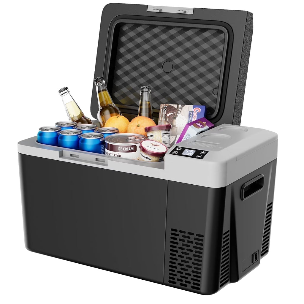 Simzlife 12 Volt Car Refrigerator, 32Qt Portable Fridge,-7℉~50℉,Freezer Fridge Cooler for RV,Camping,Black