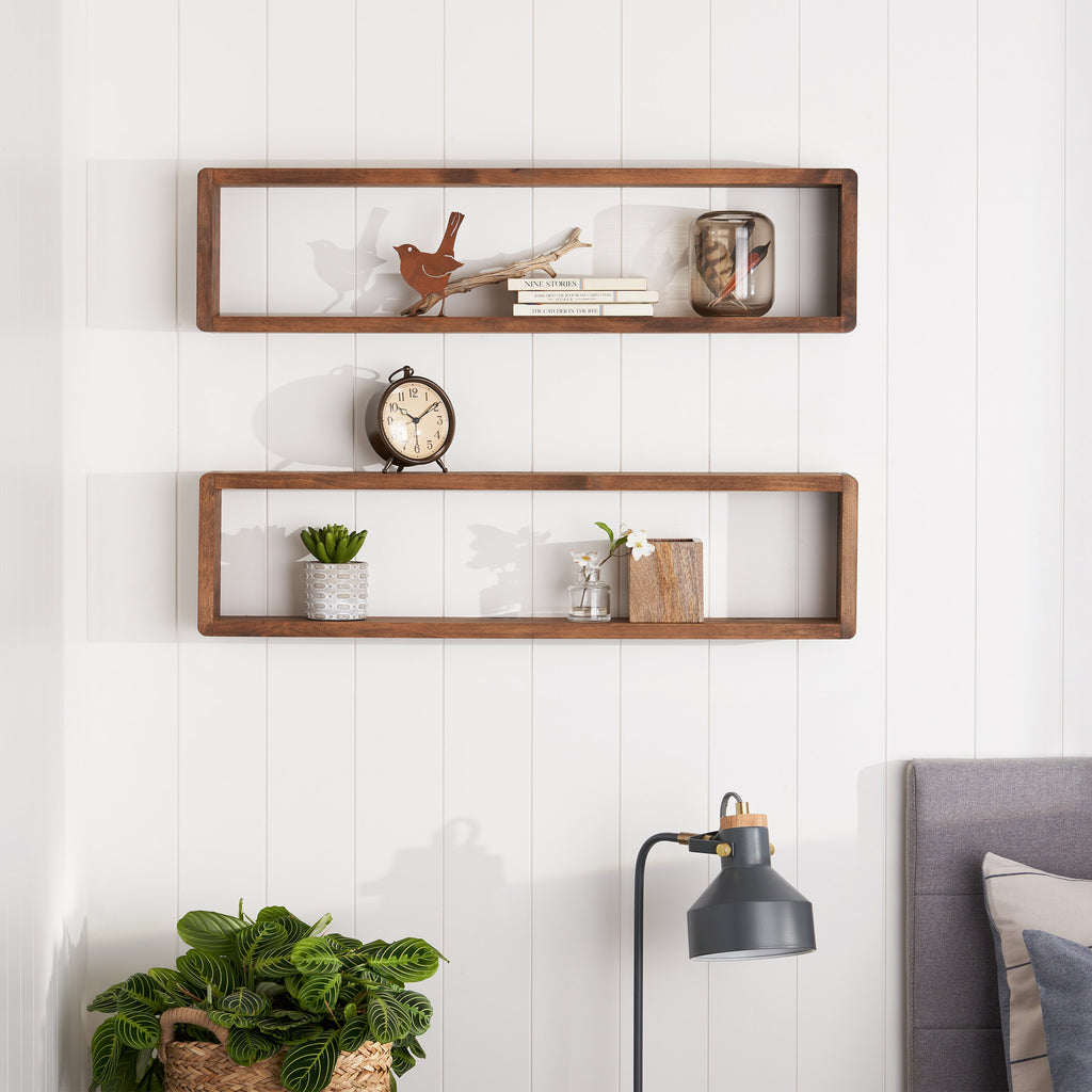 TRINITY Stackable Floating Box Shelf, 2-pack