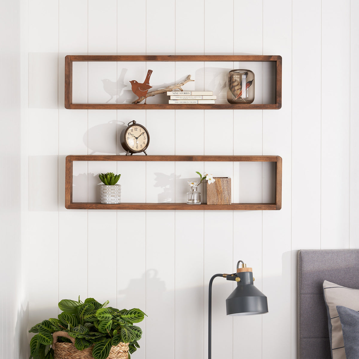 TRINITY Stackable Floating Box Shelf, 2-pack