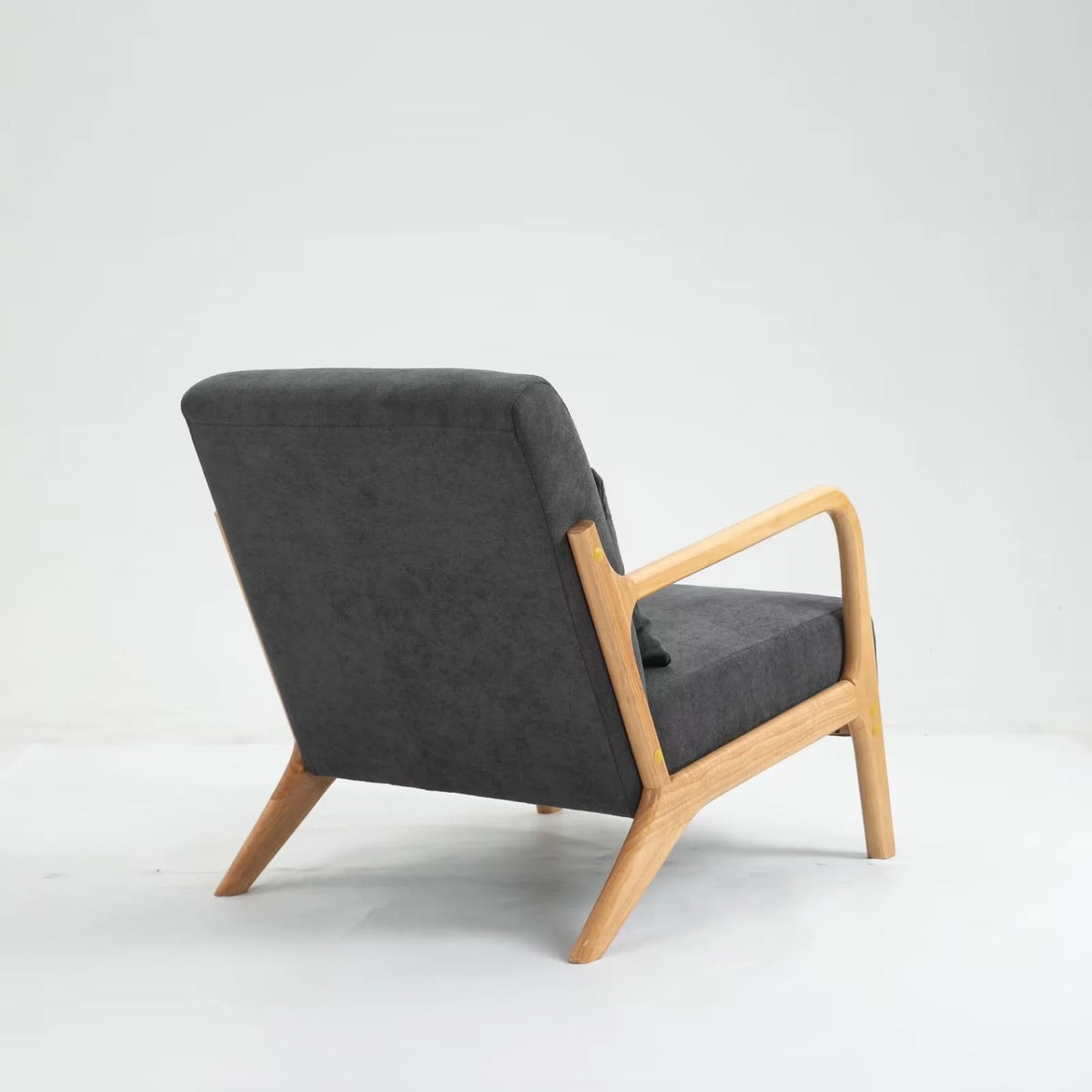 Modern Accent Chair, Upholstered Armchair with Wood Frame, Bronzing Cloth Single Sofa Chair with Lumbar Pillow for Living Room Bedroom Apartment, Orange