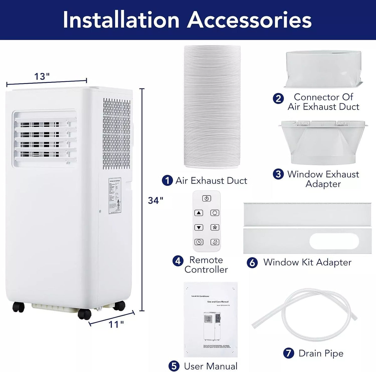 Accreate 10000 BTU Portable Air Conditioner, White