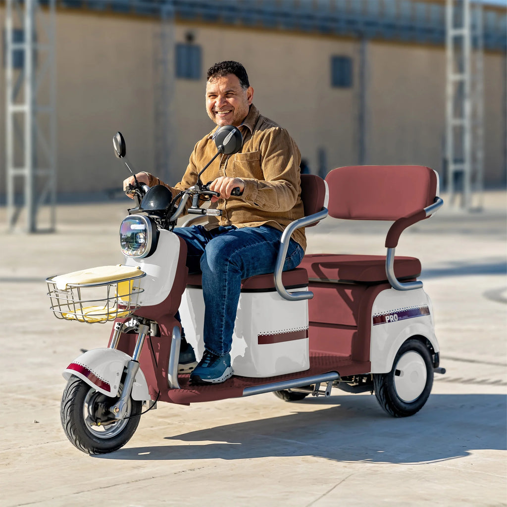 Massimo MGC E-Trike 3-Wheel Electric Cart 17 MPH, 2-Seater Adult Scooter Blue