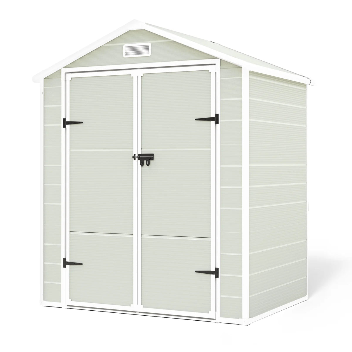 ECOPATIO Outdoor Storage Shed 5x3 FT, Resin Garden Shed for Bike, Tool, Plastic Outside Sheds & Outdoor Storage Storage Box with Lockable Door for Backyard, Patio, Lawn, Sandstone