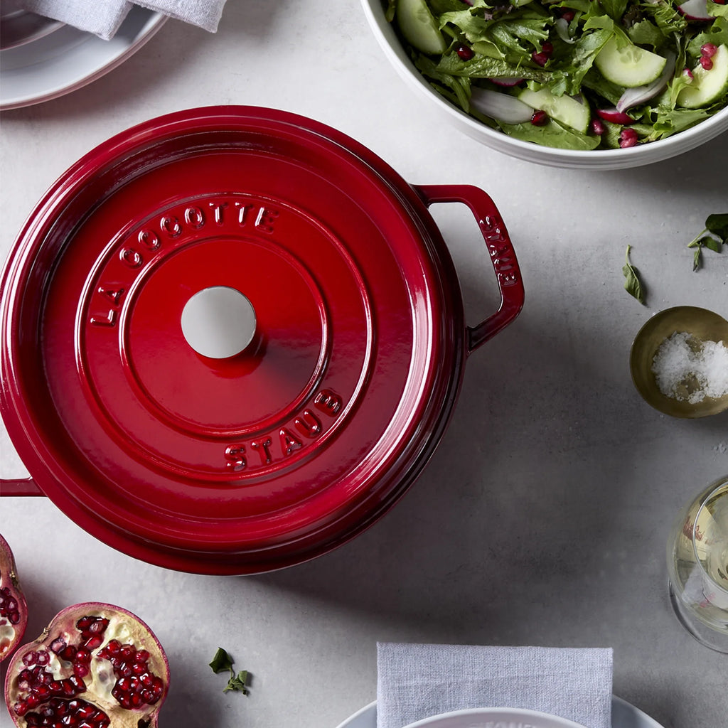 Staub Cast Iron 4-qt Round Cocotte - Matte Black