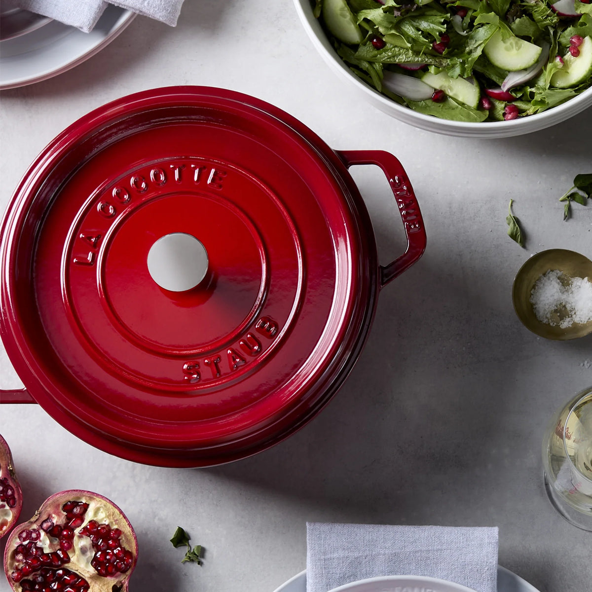 Staub Cast Iron 4-qt Round Cocotte - Matte Black