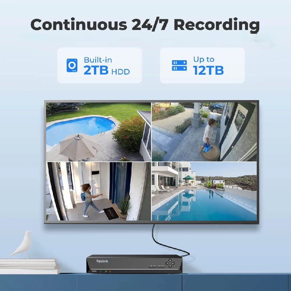 Reolink 4K 8CH Outdoor PoE Camera System,4Pcs 8MP Video Security Camera Smart Person/Vehicle Motion Detection,24/7 Recording