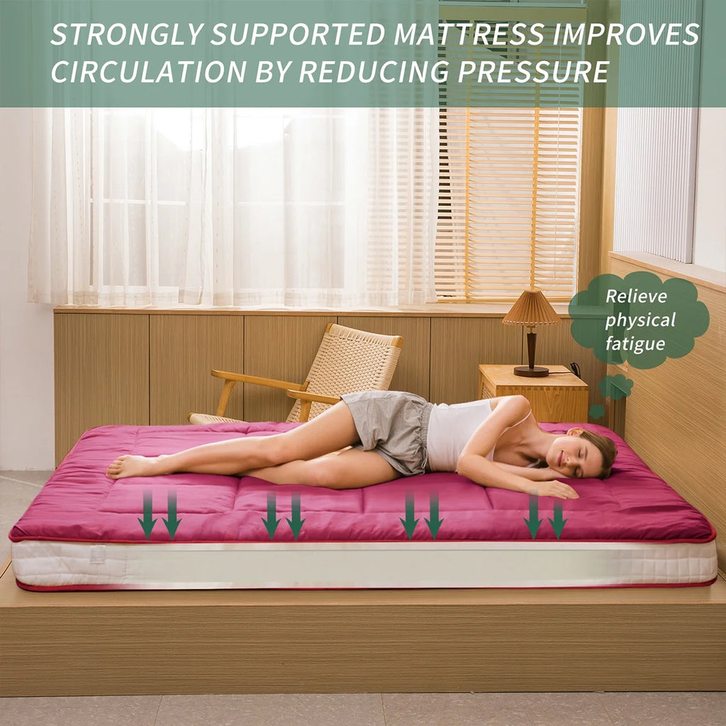 Futon Mattress, Padded Japanese Floor Mattress Quilted Bed Mattress Topper, Extra Thick Folding Sleeping Pad, Dark Grey, Twin