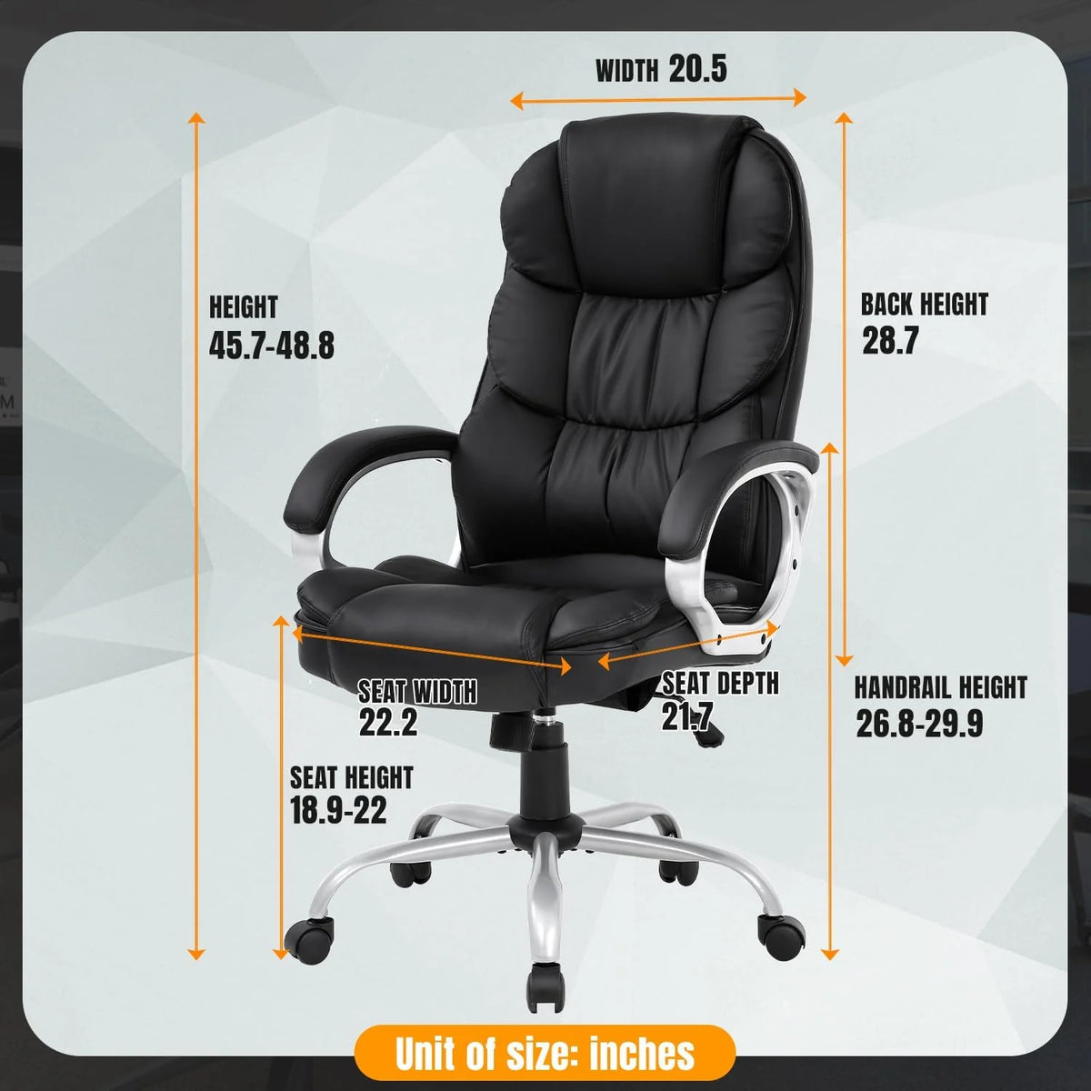 BestOffice Ergonomic Office Chair, Lumbar Support, Rolling Swivel for Men, Women(Black)