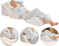 Tolead 5pcs Orthopedic Washable Bed Wedge Pillow Set, Adjustable Memory Foam, Sleeping, Reading, Gray