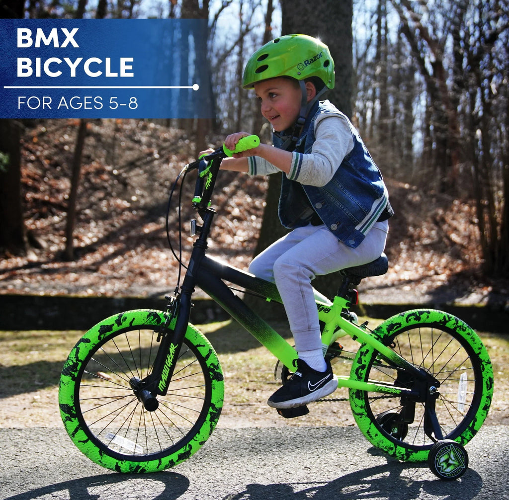 Kent Bicycles 18" Madd Gear MG18 BMX Boy's Child Bike, Black and Green