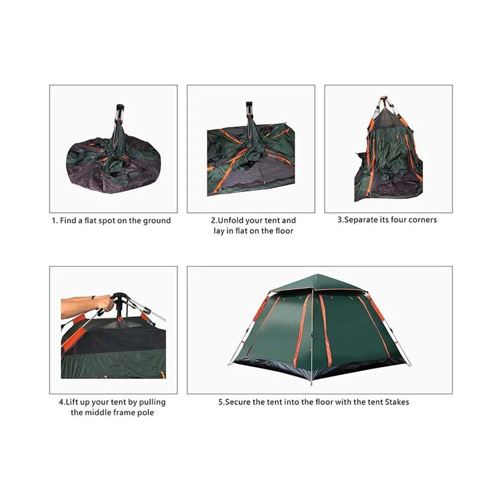 4 Person Family Camping Tent 4 Season Waterproof Anti-UV Windproof Tents Family