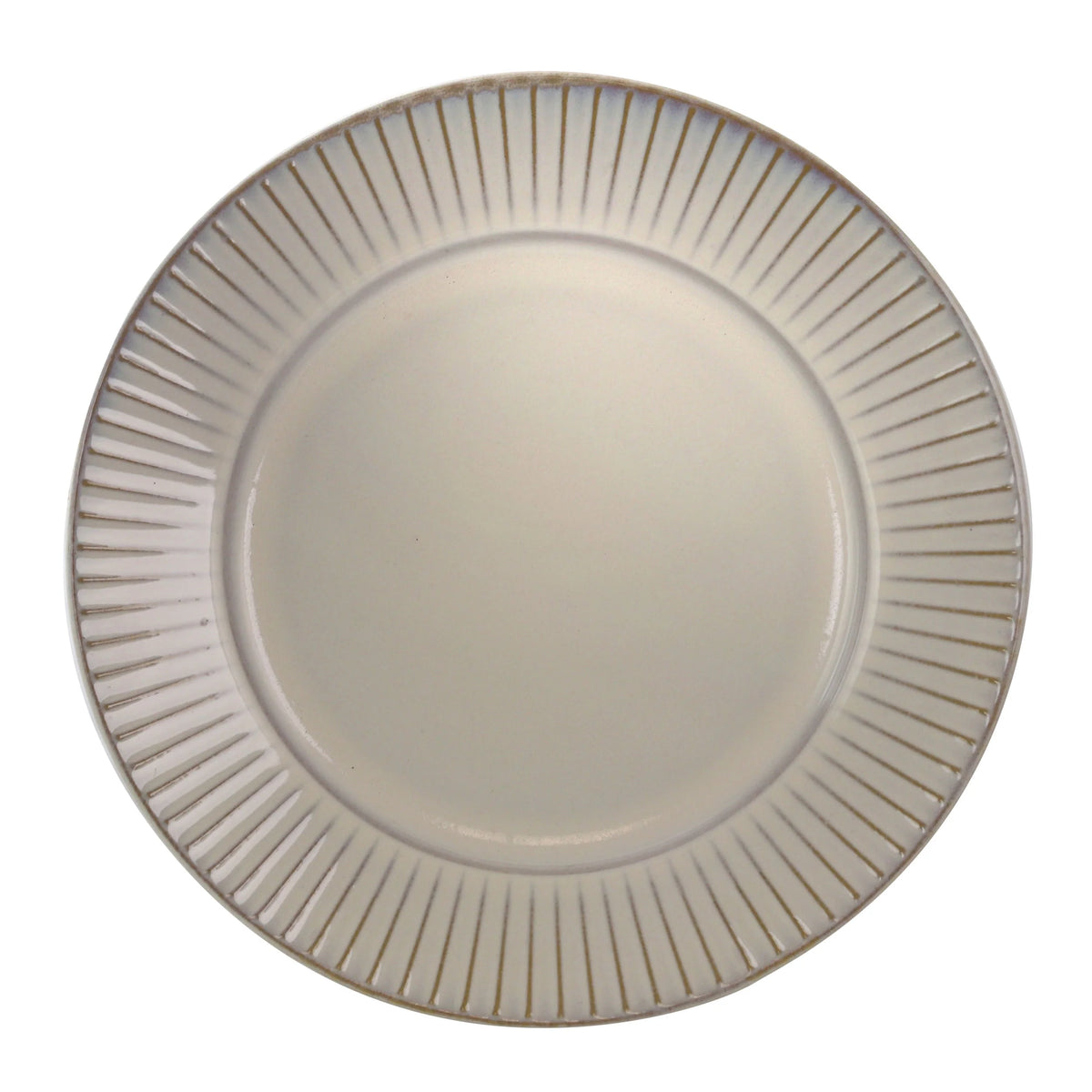 Elama Market Finds 16 Piece Round Stoneware Dinnerware Set in Embossed White
