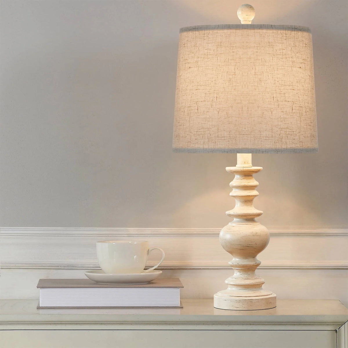 Oneach Resin Table Lamps Set of 2 20.5" Traditional Nightstand Lamps for Bedroom Living Room