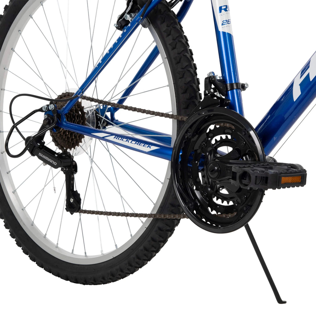 Huffy 26" Rock Creek Mountain Bike, Fits Riders 5'0"+, Blue, Adult, Men's