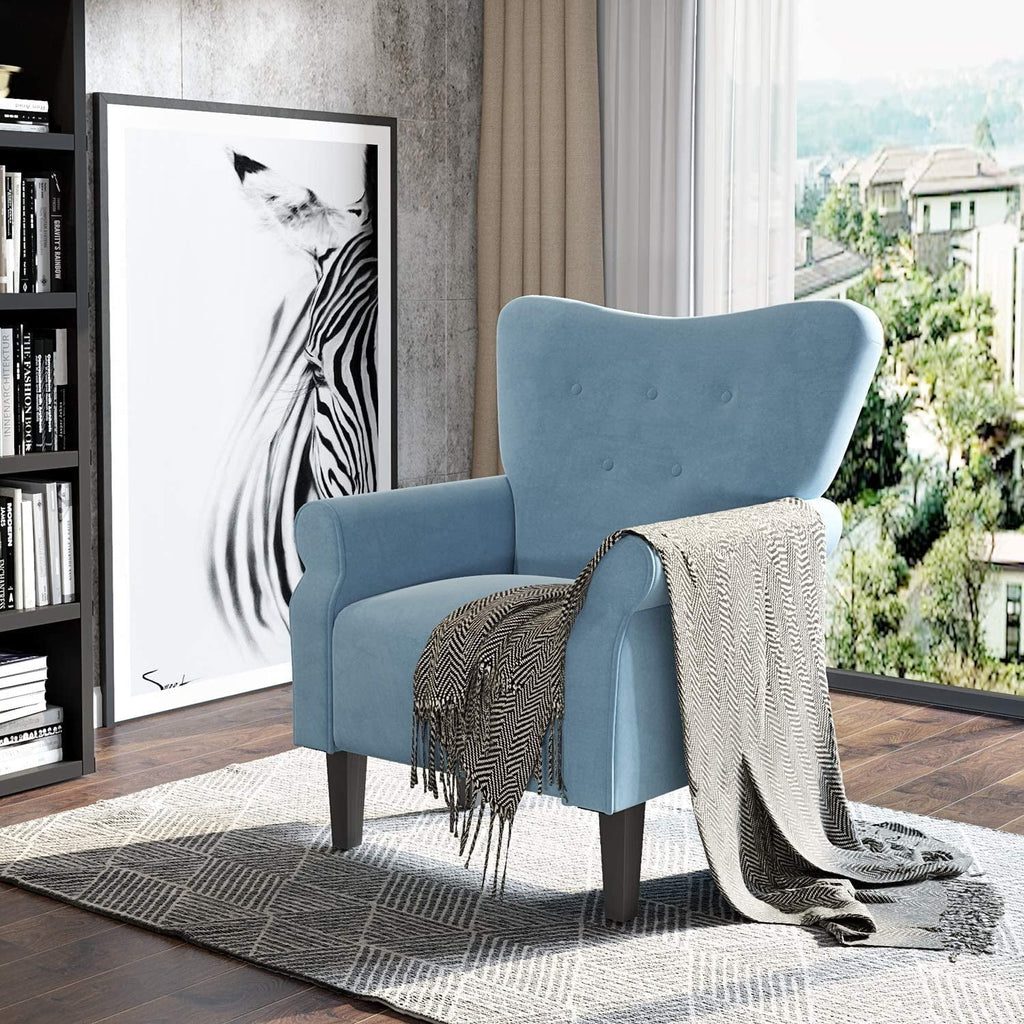 Richryce MidCentury Accent Chair with Arm ,High Back Armchair Beige,Beige
