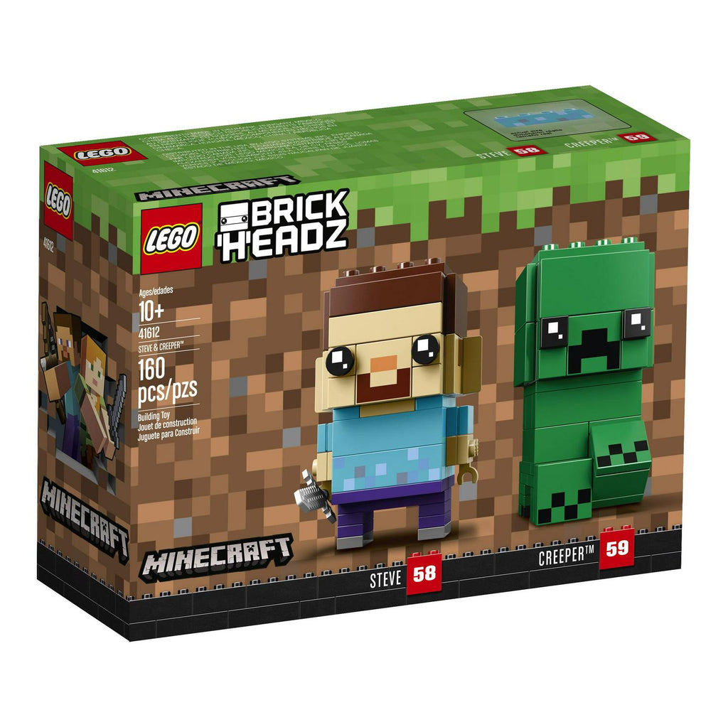 New Lego BrickHeadz Minecraft Steve &amp; Creeper 41612 10+ Building Toy