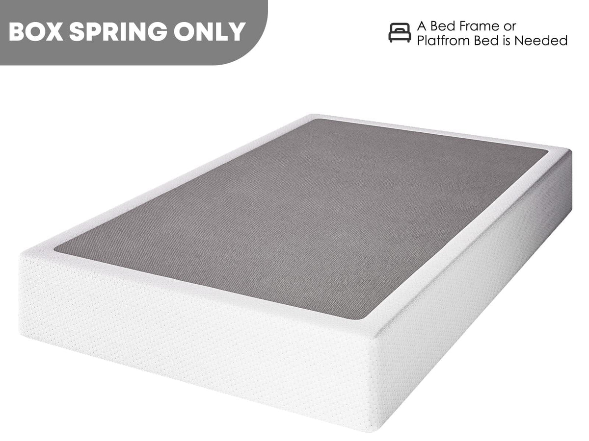 ULIESC 7 Inch Full Size Box Spring, Full Box Spring Only, Metal Box Spring Full with Fabric Cover, Sturdy Mattress Foundation, Noise Free, Non-Slip, Easy Assembly