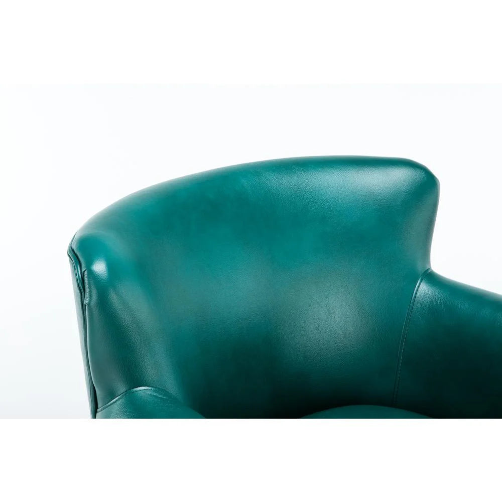 Comfort Pointe Holly Navy Blue Faux Leather Club Chair with Nail Head Trim