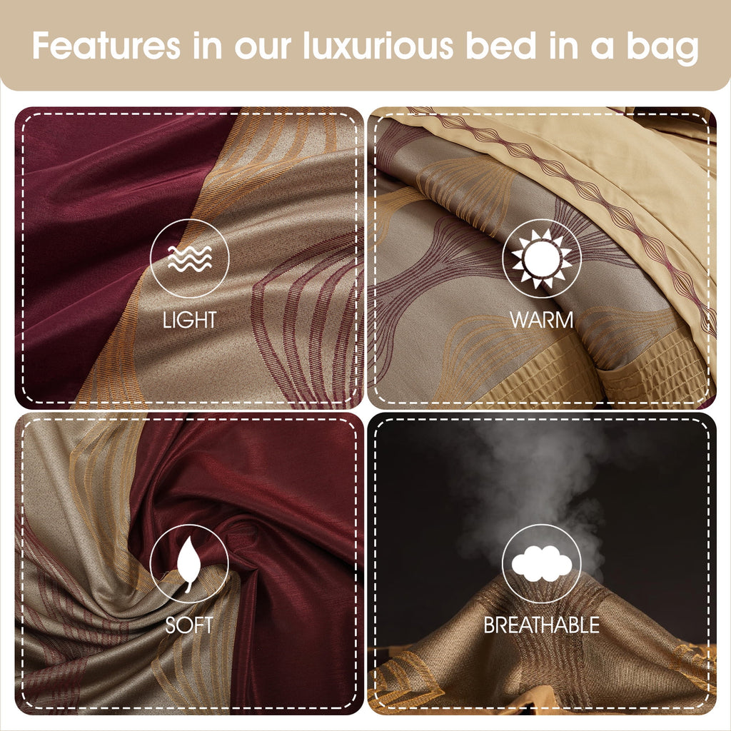 Lanco Black Silver Comforter Set , California King Size , 7 Pieces Fashion Jacquard Bedding Set