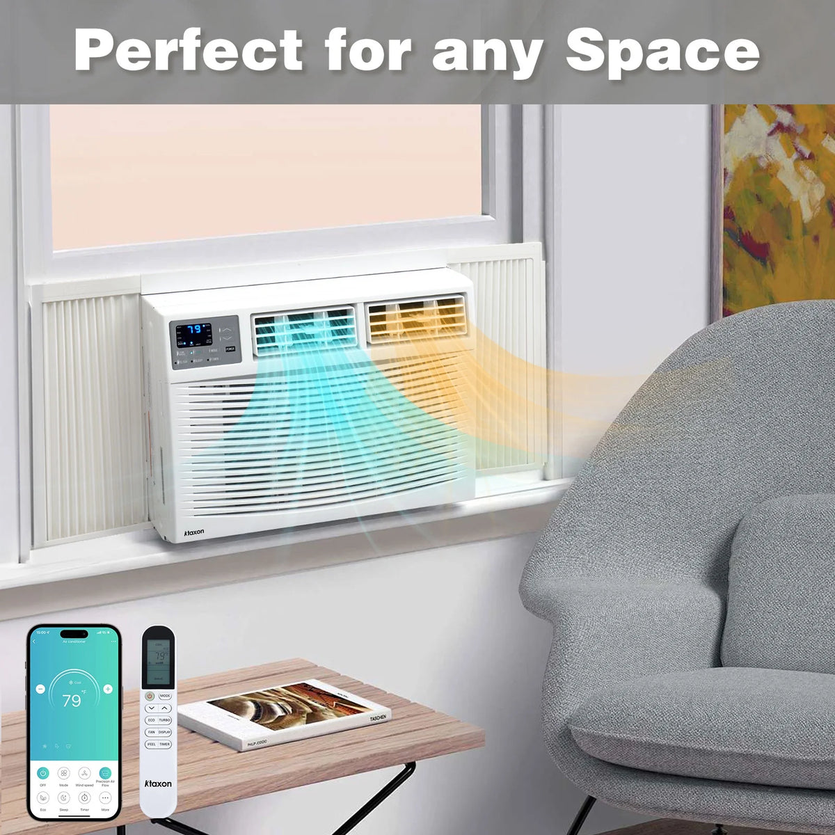 Ktaxon WiFi Enabled 8000 BTU Heat And Cool Window Air Conditioner With Wifi Controls
