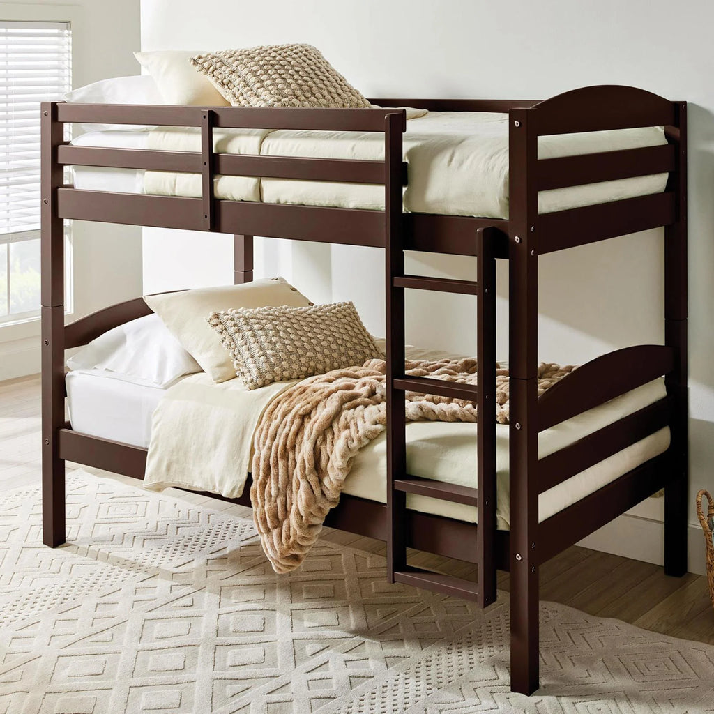 Better Homes & Gardens Leighton Solid Wood Twin-over-Twin Convertible Bunk Bed, Vanilla