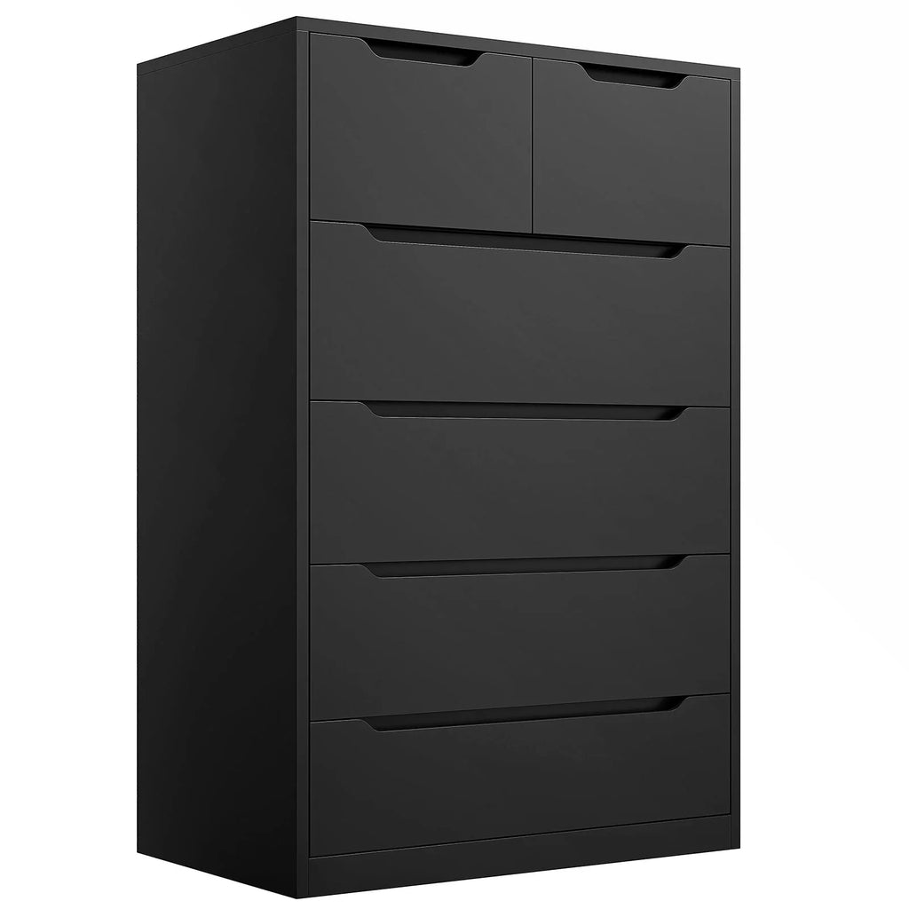 EnHomee White Dresser for Bedroom Wood 6 Drawer Modern Storage Cabinet for Bedroom Living Room Closet, 43.3"Hx 27.5"Lx 15.7"D