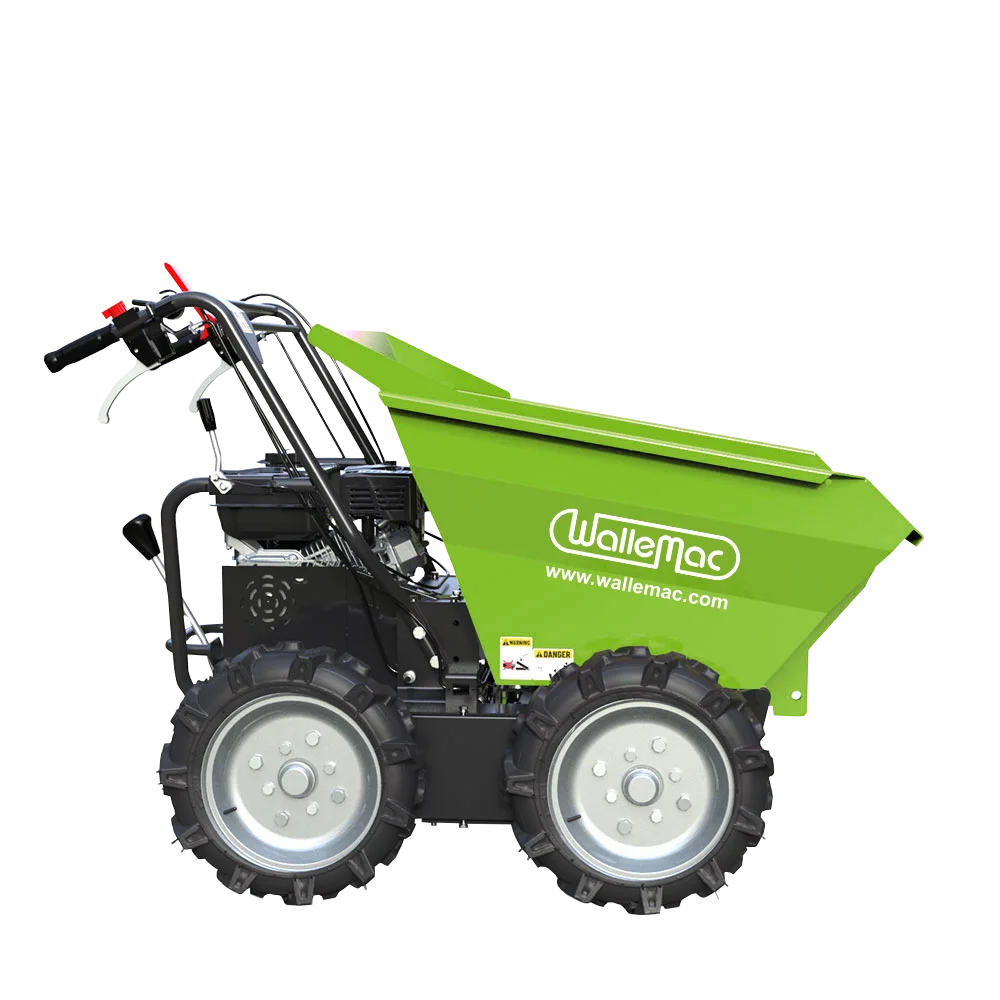 Wallemac WD30W Power Wheelbarrow 660lbs Loading Capacity 212cc 6.5HP Gasoline Engine EPA Recoil Start Motorized Utility Dump Cart Mini Wheelbarrow (B&S Engine)