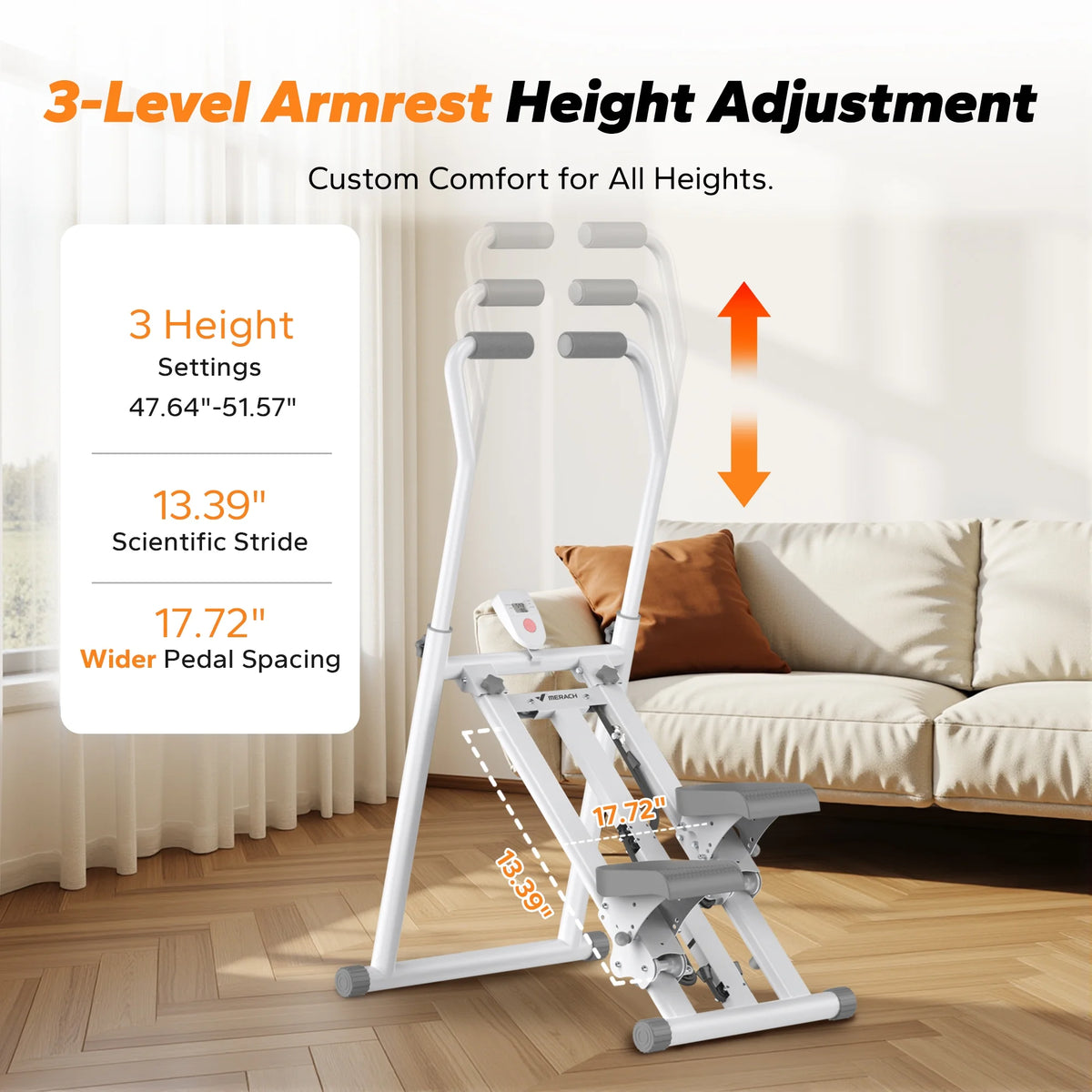 MERACH Stair Stepper for Home Compact Foldable Vertical Climber - Full-Body Workout Stepper, Home Gym Cardio Exercise Equipment