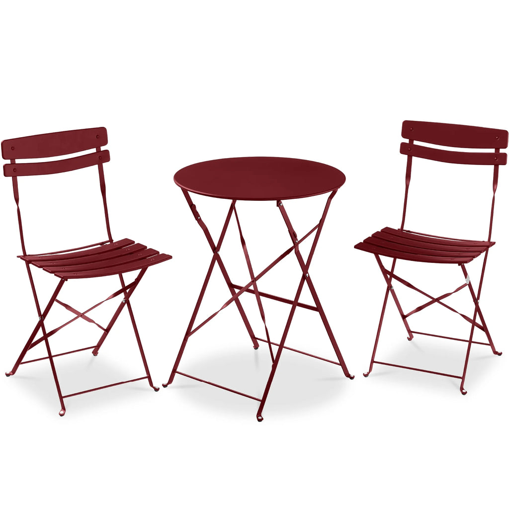 Best Choice Products 3-Piece Small Bistro Set, Folding Patio Furniture Set of 2 Chairs and Table - Black