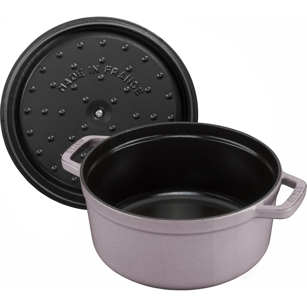 Staub Cast Iron 4-qt Round Cocotte - Matte Black