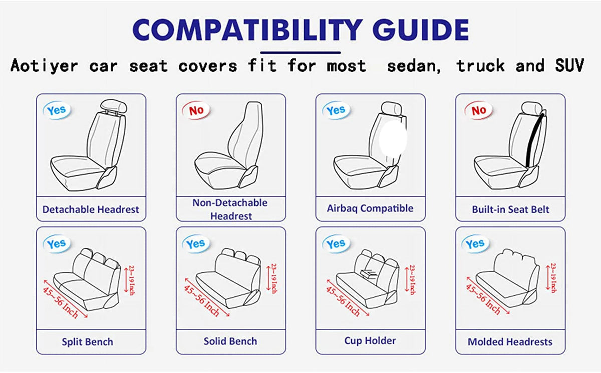 Aotiyer Full Set Car Seat Covers, Crown PU Leather Car Seat Cover Full Surround, Durable Comfortable Automotive Vehicle Cushion Cover Fit for Most 5 Seats Cars/SUV/Truck/Vans (Red)
