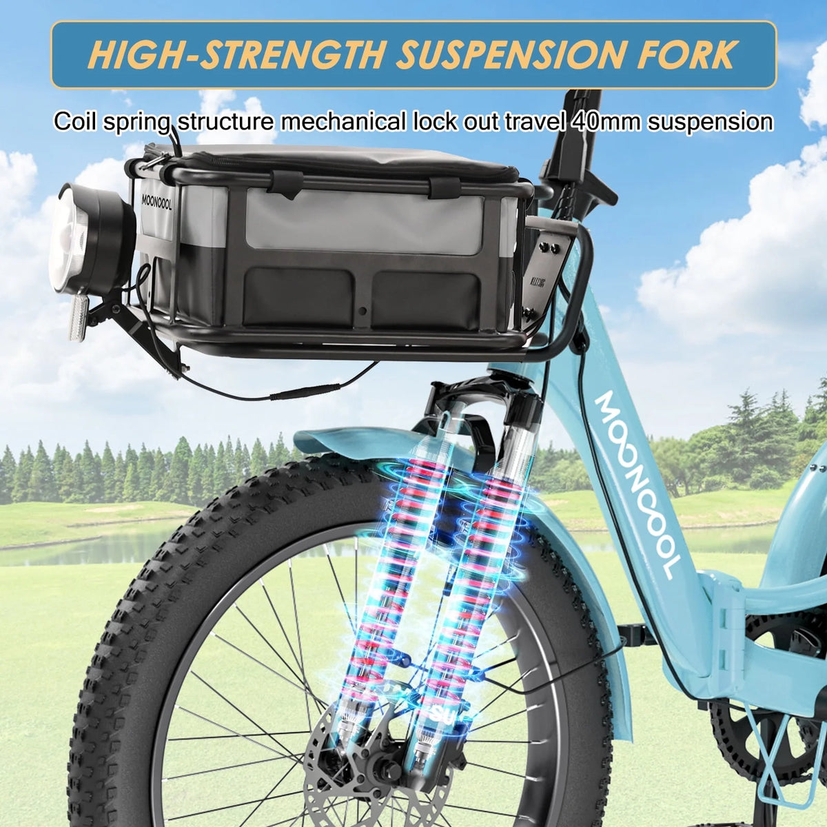MOONCOOL TK1 Folding Electric Tricycle for Adults,48V 14.5Ah Removable battery, 500W Peak 1000w Motor, 20" Fat Tire Step-Thru 3Wheel Electric Bicycle w/Front&Rear Baskets, Certified to UL 2849 by SGS