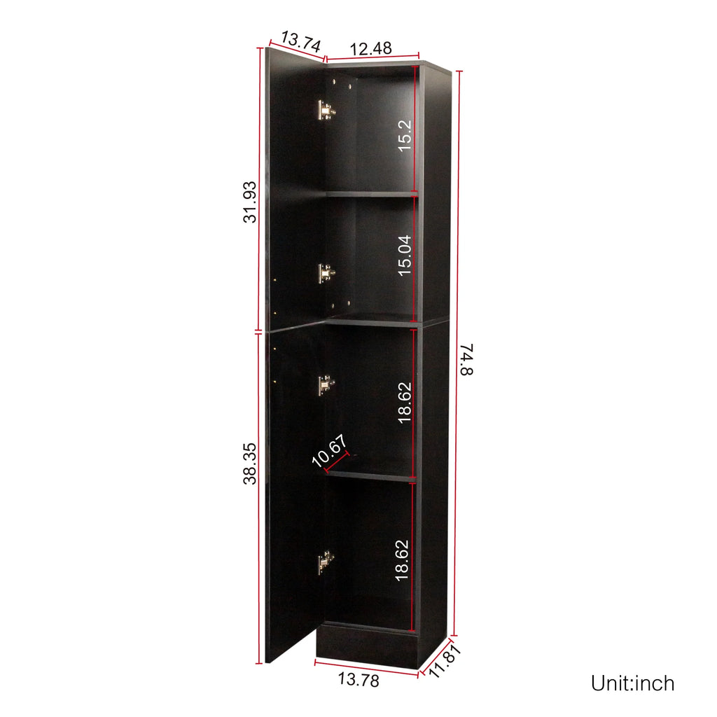 Slim Tall Storage Cabinet,Pantry Cabinet with Doors Shelves Small Space for Kitchen Living Room Bathroom