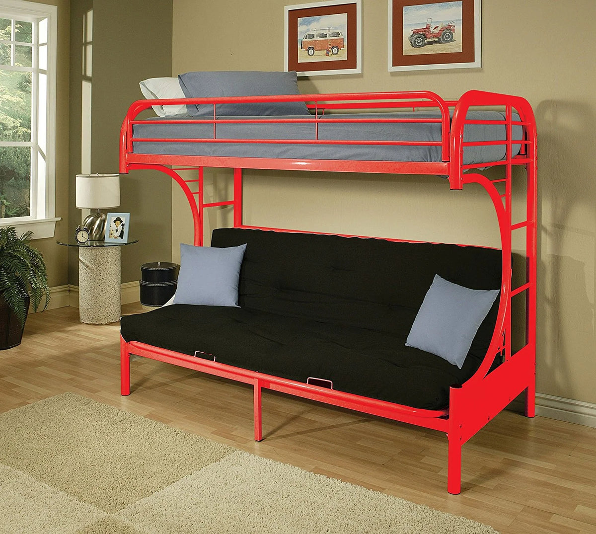 Acme Furniture Eclipse Twin over Full Futon Bunk Bed, Black