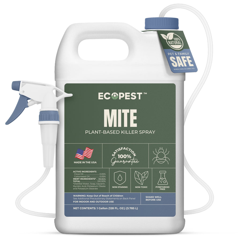 Mite Spray Natural Killer for Dust, Bird, Spider, Scabies & Other Mites | Bedding & Furniture-Safe | Treatment for Chickens, Poultry, Dogs, Cats, Reptiles & Other Pets | Indoor & Outdoor (1 Gallon)