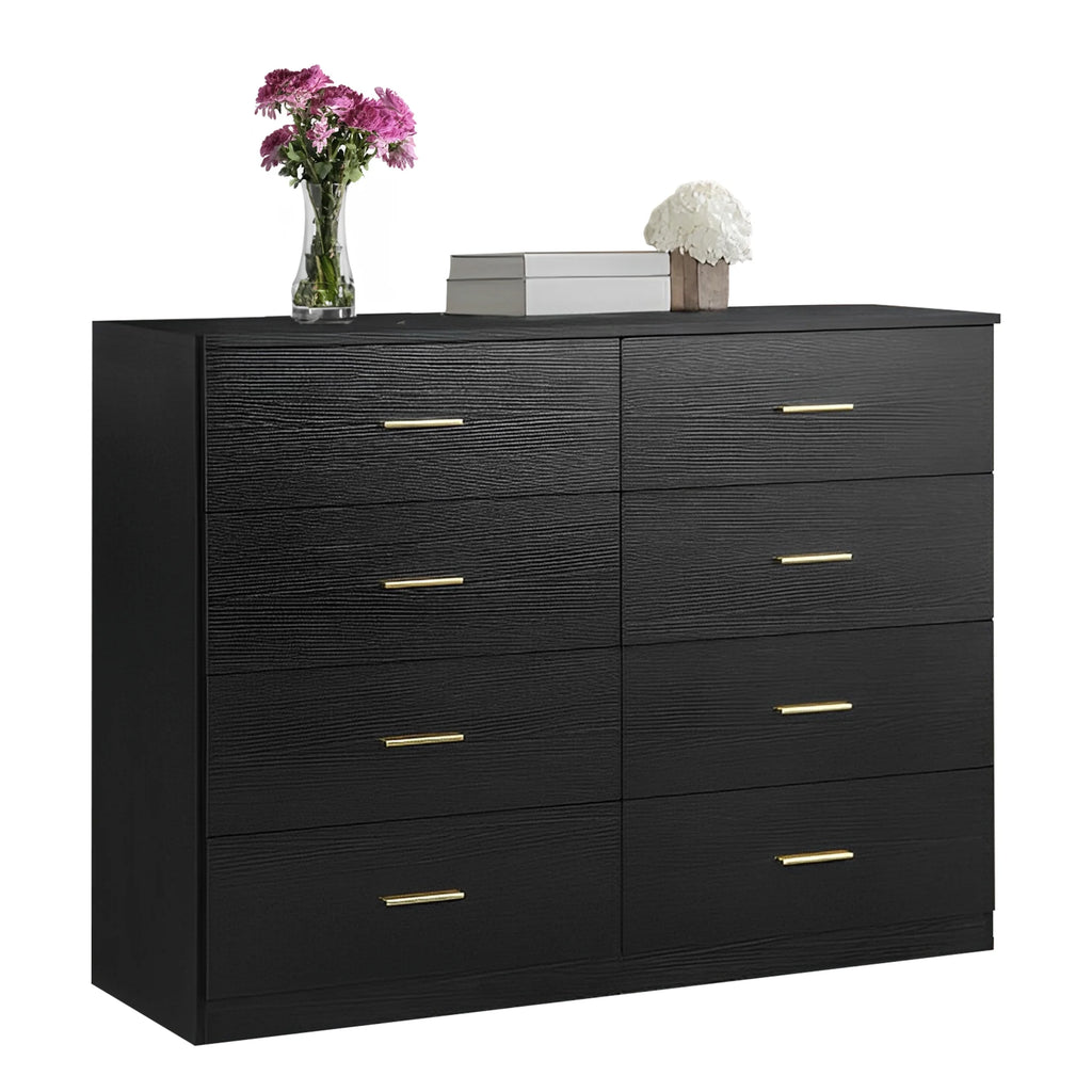 Aukfa Wood 9 Drawer Dresser for Bedroom, Long Chest of 9 Drawers TV Stand,Walnut